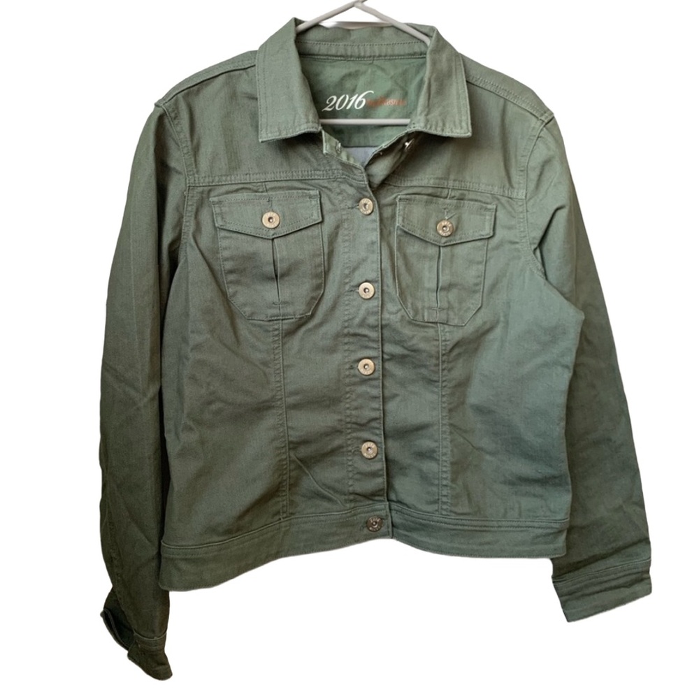 2016 BY PARASUCO Women’s Army Green Jacket Jean Jacket